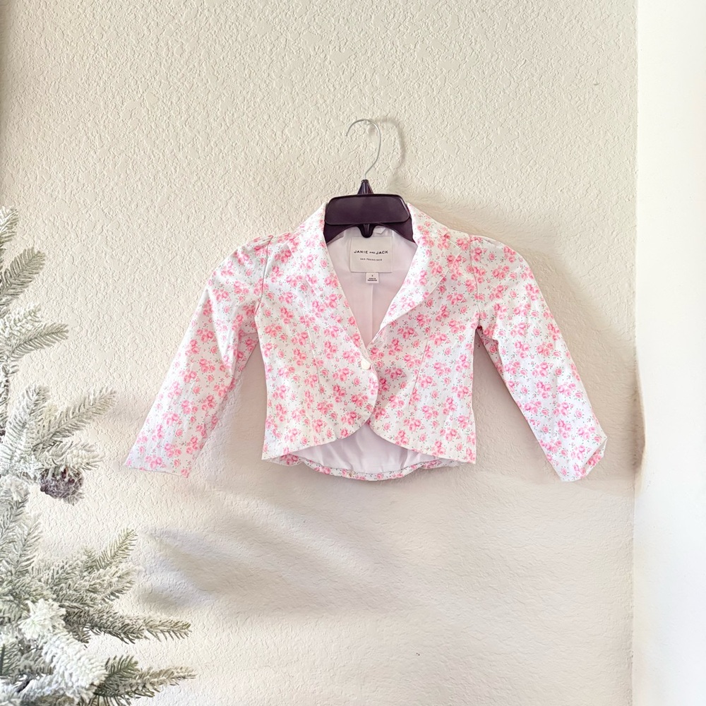 Janie and Jack blazer Jacket floral 5T Easter